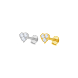 Heart Zirconium Labret Titanium Stud S925