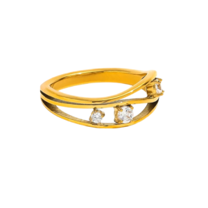 Minimal Zirconium Stone Band Ring 18K Gold Plated