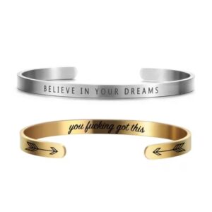 Personalised Laser Engraving Handcuff Bracelet