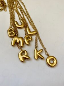 Initial Bubble Necklace 18K Gold Plated