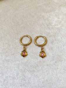 Personalized Charm Hoops 18K Gold Plated