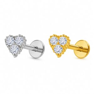 Heart Zirconium Labret Titanium Stud S925