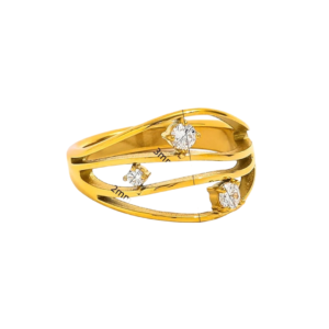 Zirconium Stone Band Ring 18K Gold Plated