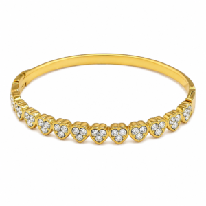 Heart Zirconia Bracelet 18K Gold Plated