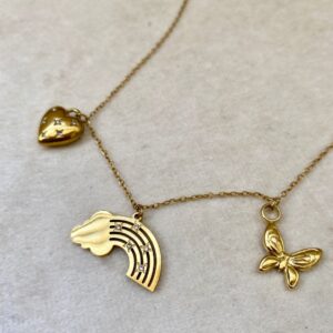 Personalized Charm Necklace 18K Gold Plated