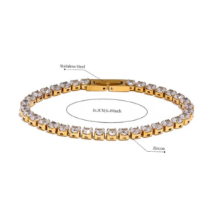Tennis Zirconium Bracelet 18K Gold Plated