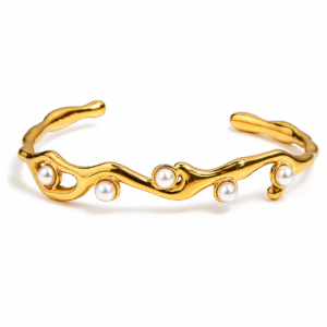 Pearl Geometric Bracelet 18K Gold Plated