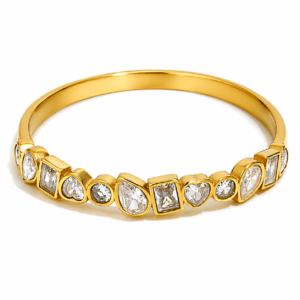Geometric Cubic Zirconium Bracelet 18K Gold Plated