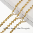 Personalized Custom Necklace 18K Gold Plated - Textureed Dainty Thin Chain (Gold)
