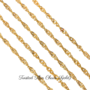 Personalized Custom Necklace 18K Gold Plated - Twisted Thin Chain (Gold)