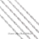 Personalized Custom Necklace 18K Gold Plated - Twisted Thin Chain (Silver)
