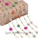 Personalized Custom Bracelet 18K Gold Plated - Crystal Multicolored Daisy Chain