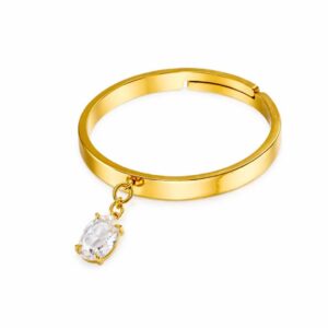 Personalized Charm Ring 18K Gold Plated