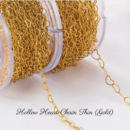 Personalized Custom Necklace 18K Gold Plated - Hollow Heart Chain Thin (Gold)