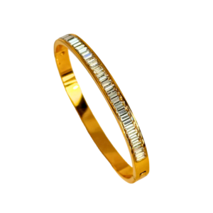Zirconium Stone Hand Cuff Bracelet 18K Gold Plated