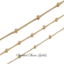 Personalized Custom Bracelet 18K Gold Plated - Beaded Chain (Gold)