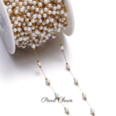 Personalized Custom Bracelet 18K Gold Plated - Pearl Chain