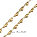 Personalized Custom Bracelet 18K Gold Plated - Heart Chain (Gold)