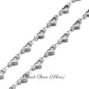 Personalized Custom Bracelet 18K Gold Plated - Heart Chain (Silver)