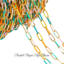 Personalized Custom Bracelet 18K Gold Plated - Pastel Paper Clip Chain