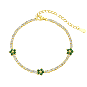 Emerald Tennis Bracelet 18K Gold Plated