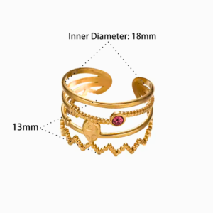 Adjustable Gold Layered Open Band Ring
