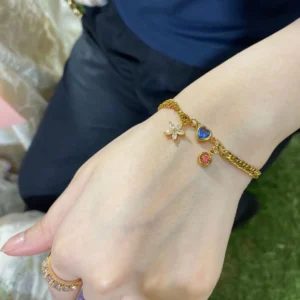 Personalized Charm Bracelet 18K Gold Plated