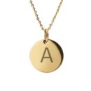 Personalized Initial Engraving Round Necklace