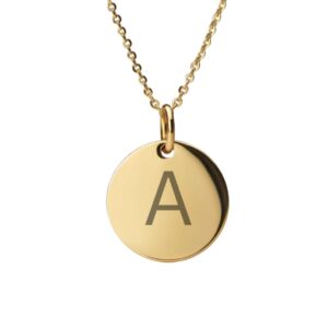 Personalized Initial Engraving Round Necklace