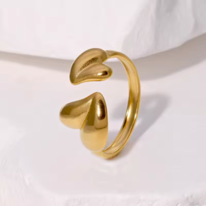 Minimal Heart Ring - 18k Gold plated- Gold
