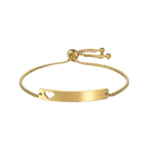 Personalized Engraving Secret Bracelet Heart Cutout