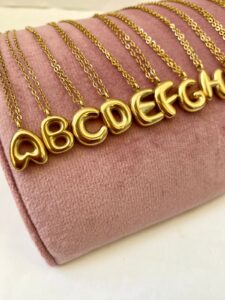 Initial Bubble Necklace 18K Gold Plated