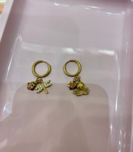 Personalized Charm Hoops 18K Gold Plated
