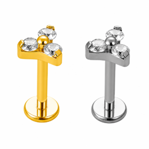Trinity Zirconia Labret Titanium Stud Earrings S925