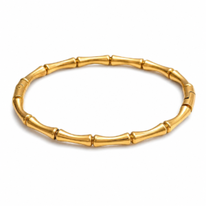 Bamboo Hand Cuff Bracelet 18K Gold Plated