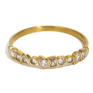 Geometric Cubic Zirconium Bracelet 18K Gold Plated