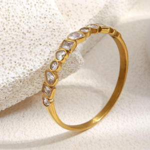 Geometric Cubic Zirconium Bracelet 18K Gold Plated