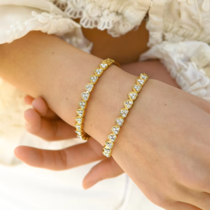 Heart Zirconia Bracelet 18K Gold Plated