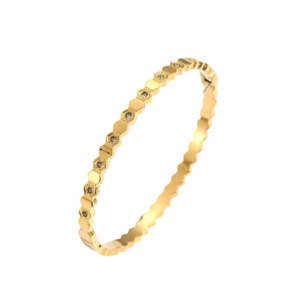 Honeycomb Brilliant Cut Zirconium Bracelet 18K Gold Plated