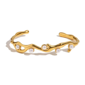 Pearl Geometric Bracelet 18K Gold Plated