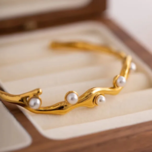Pearl Geometric Bracelet 18K Gold Plated