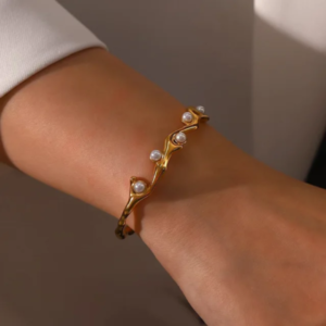 Pearl Geometric Bracelet 18K Gold Plated