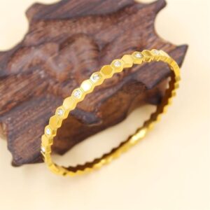 Honeycomb Brilliant Cut Zirconium Bracelet 18K Gold Plated