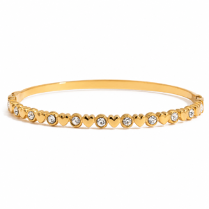 Hearts & Zirconium Tennis Bracelet 18K Gold Plated